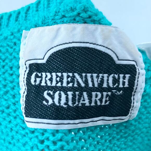 GREENWICH SQUARE Sweater Medium Vintage Knit Floral Appliqués - Picture 2 of 5